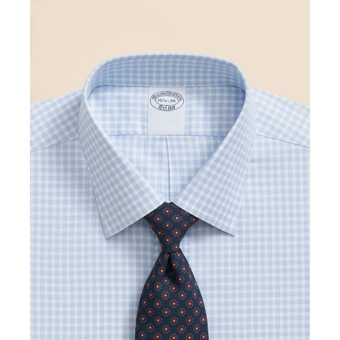 Brooks Brothers Explorer Collection Non-Iron Twill Ainsley Collar, Gingham Dress Shirt