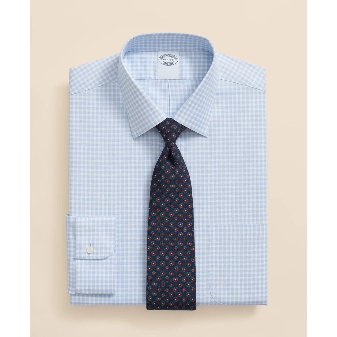Brooks Brothers Explorer Collection Non-Iron Twill Ainsley Collar, Gingham Dress Shirt
