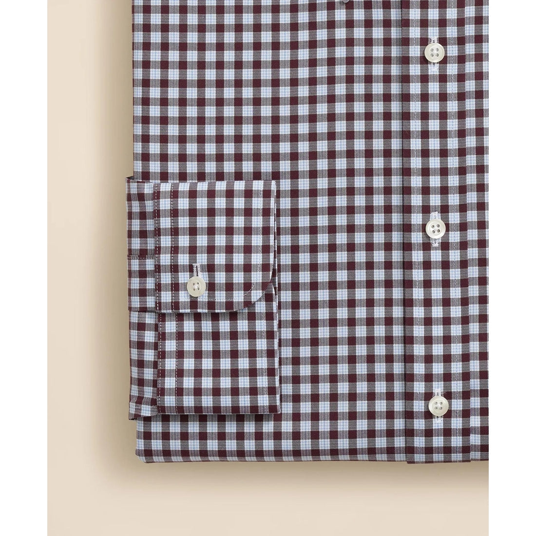 Stretch Supima Cotton Non-Iron Pinpoint Oxford Polo Button Down Collar, Check Dress Shirt