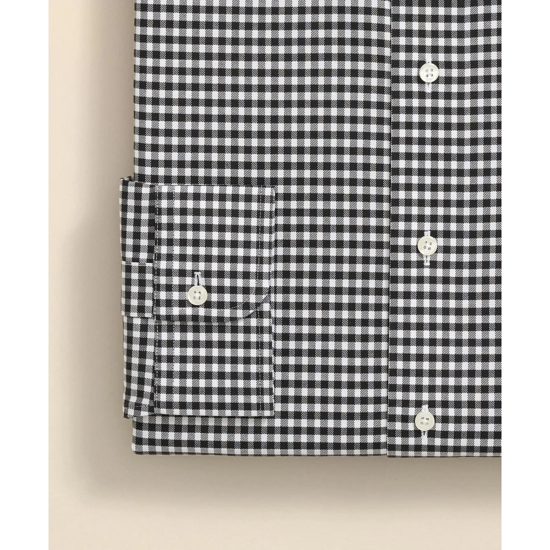 Stretch Supima Cotton Non-Iron Herringbone English Spread Collar, Gingham Dress Shirt