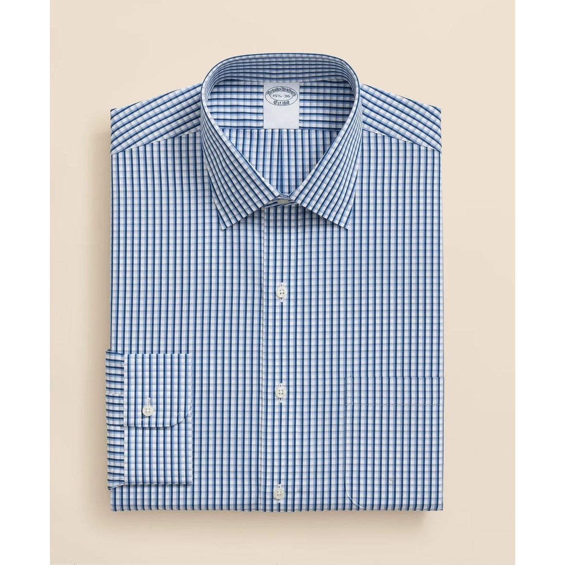 Pure Supima Cotton Regular-Finish Ainsley Collar, Check Dress Shirt