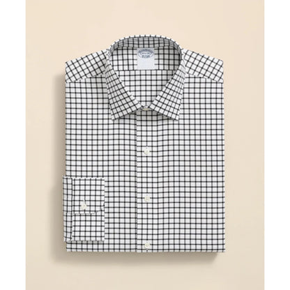 Stretch Supima Cotton Non-Iron Twill Ainsley Collar, Windowpane Dress Shirt