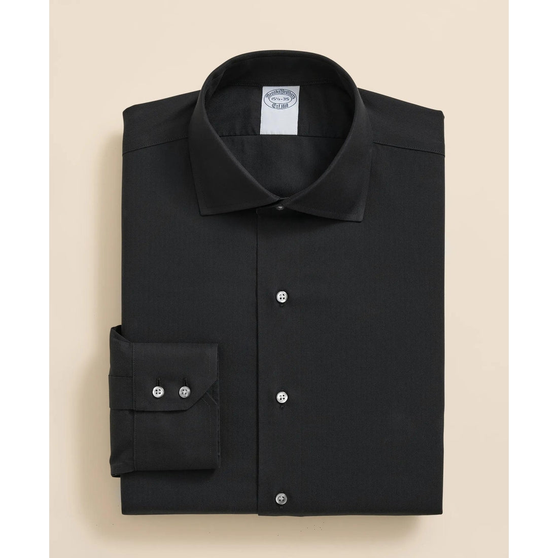 Stretch Supima Cotton Non-Iron English Spread Collar, Herringbone Dress Shirt