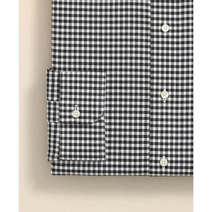 Stretch Supima Cotton Non-Iron Herringbone English Spread Collar, Gingham Dress Shirt