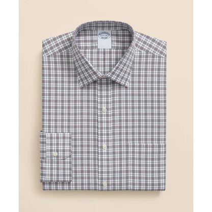 Stretch Supima Cotton Non-Iron Pinpoint Oxford Ainsley Collar, Check Dress Shirt