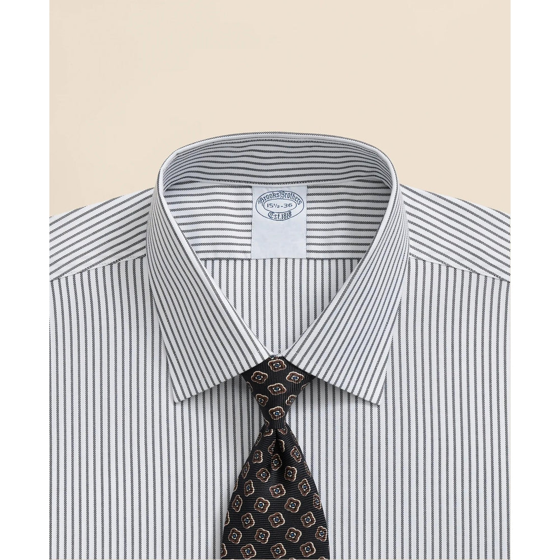 Brooks Brothers Explorer Collection Non-Iron Twill Ainsley Collar Striped, Dress Shirt