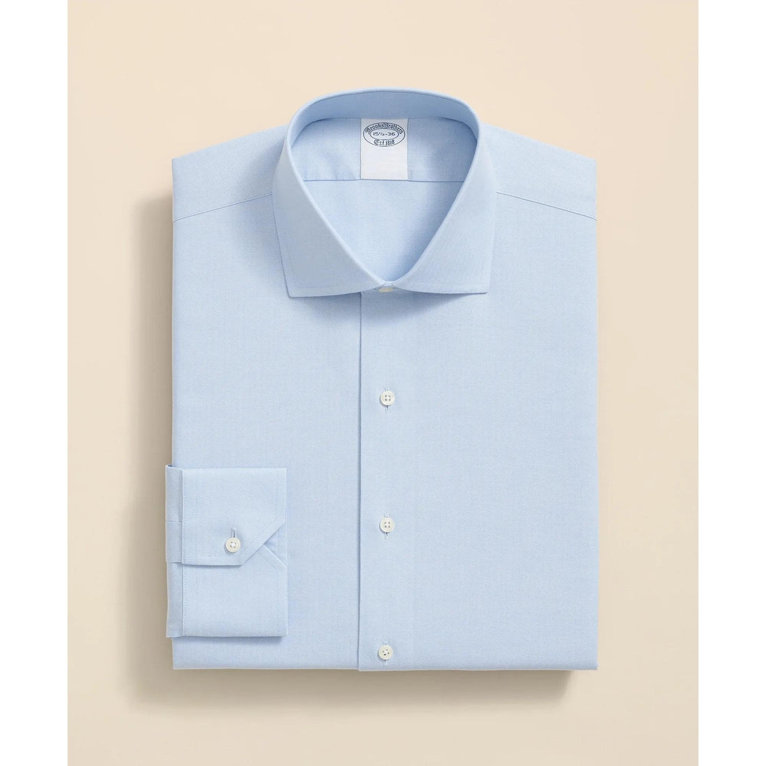 Stretch Supima Cotton Non-Iron English Spread Collar, Herringbone Dress Shirt