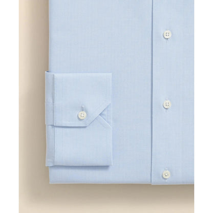 Stretch Supima Cotton Non-Iron English Spread Collar, Herringbone Dress Shirt