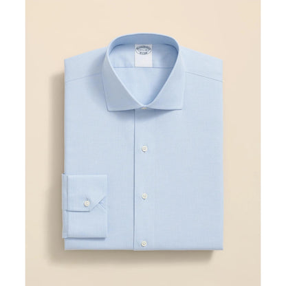 Stretch Supima Cotton Non-Iron English Spread Collar, Herringbone Dress Shirt