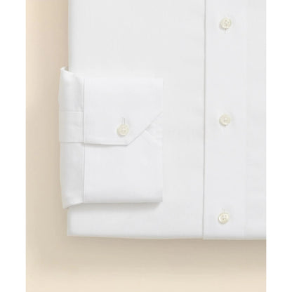 Stretch Supima Cotton Non-Iron English Spread Collar, Herringbone Dress Shirt