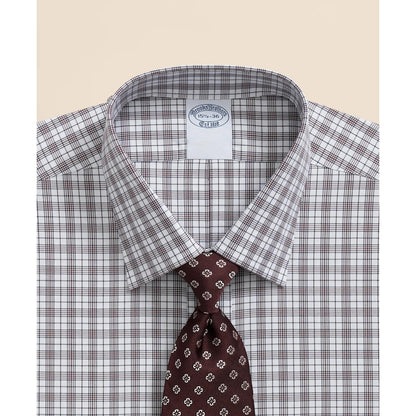 Stretch Supima Cotton Non-Iron Pinpoint Oxford Ainsley Collar, Check Dress Shirt