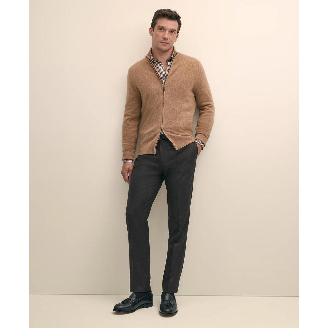 3-Ply Cashmere Full-Zip Cardigan