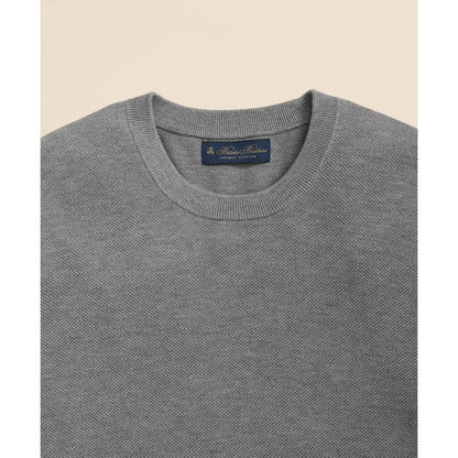 Supima Cotton Pique Crewneck Sweater