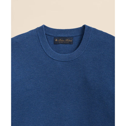Supima Cotton Pique Crewneck Sweater