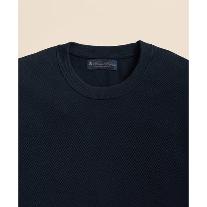 Supima Cotton Pique Crewneck Sweater