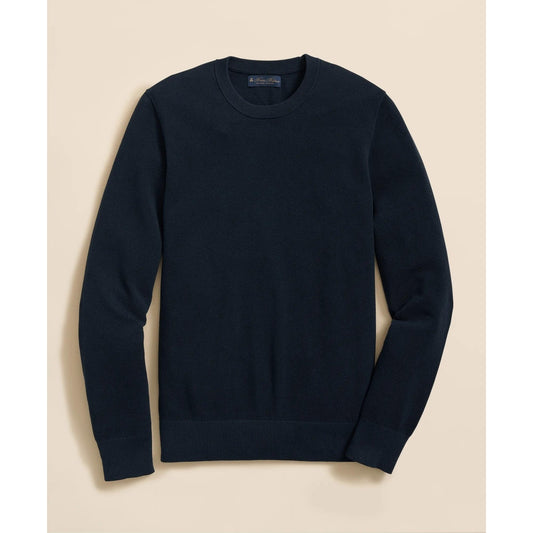 Supima Cotton Pique Crewneck Sweater