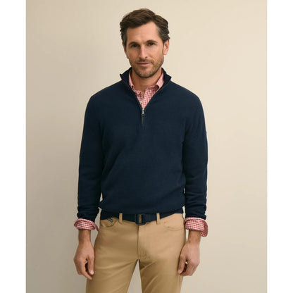 Supima Cotton Pique Quarter-Zip Sweater