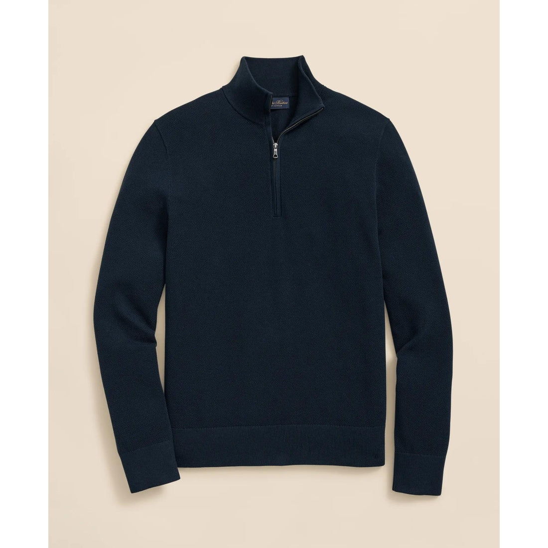 Supima Cotton Pique Quarter-Zip Sweater