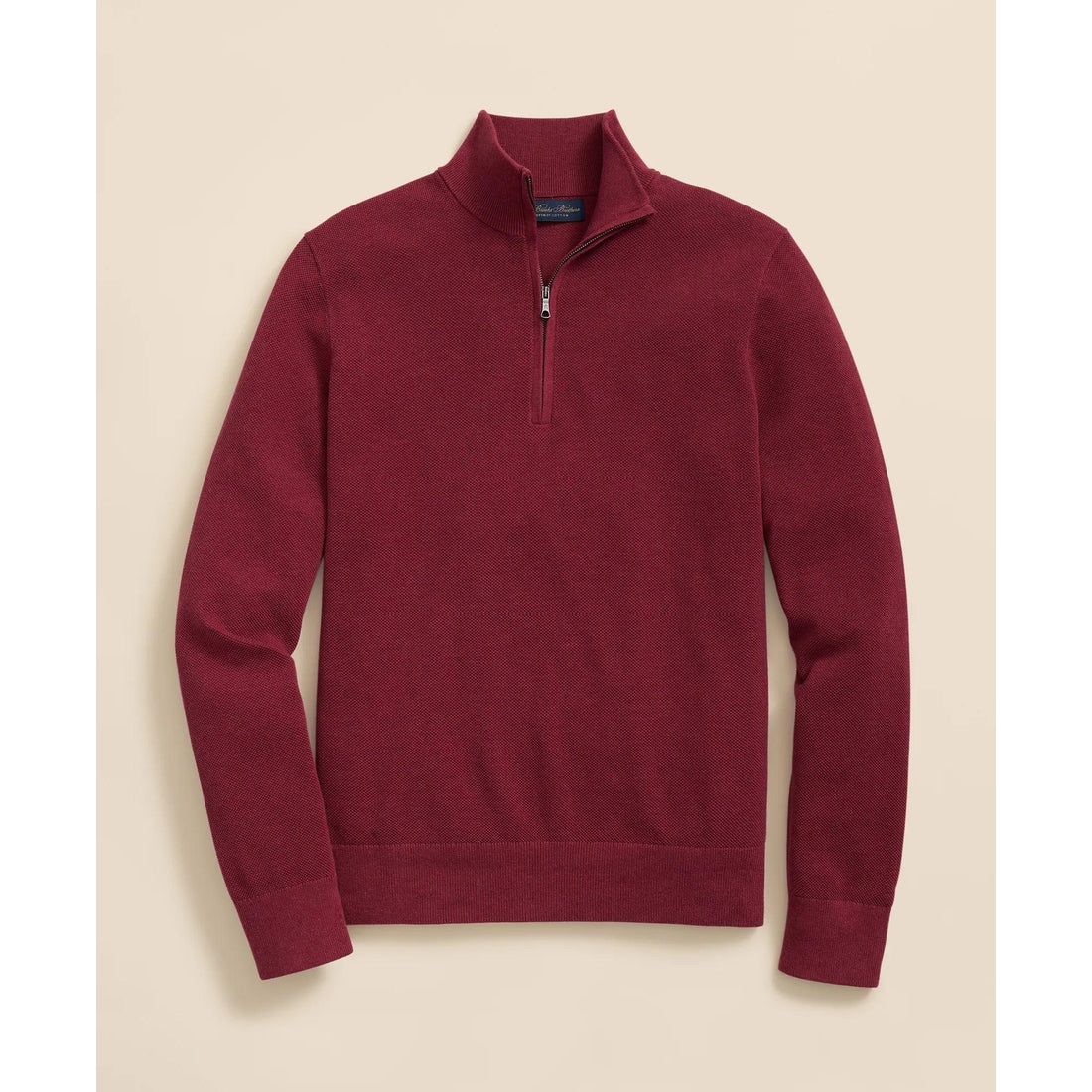 Supima Cotton Pique Quarter-Zip Sweater