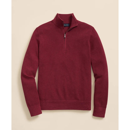 Supima Cotton Pique Quarter-Zip Sweater
