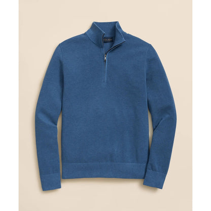Supima Cotton Pique Quarter-Zip Sweater