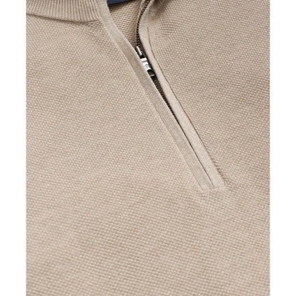 Supima Cotton Pique Quarter-Zip Sweater