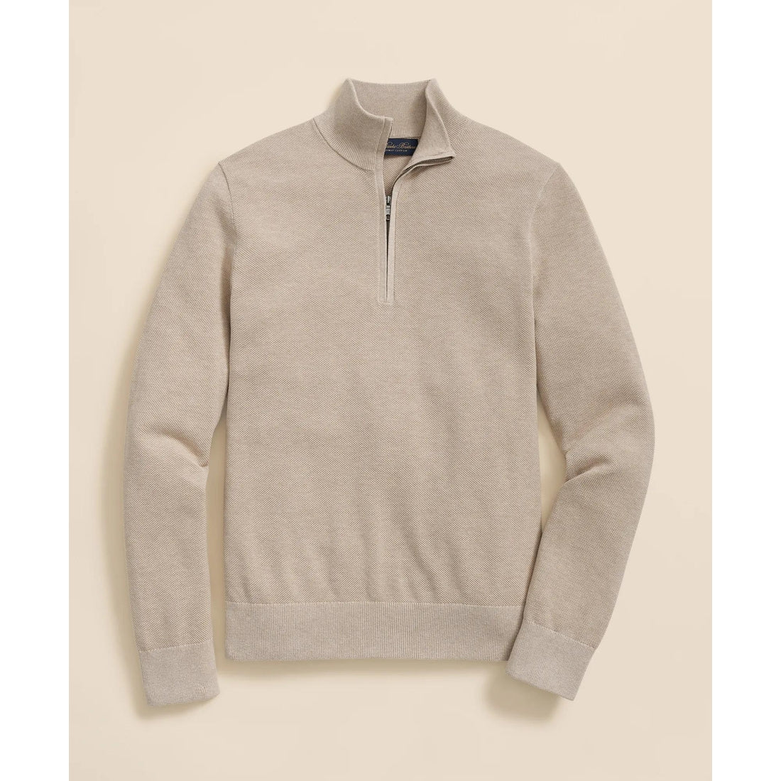 Supima Cotton Pique Quarter-Zip Sweater