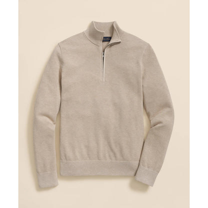 Supima Cotton Pique Quarter-Zip Sweater