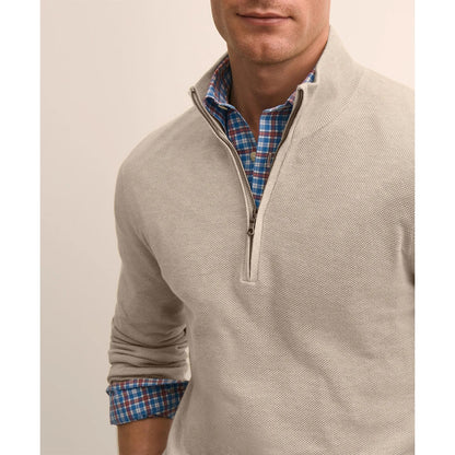 Supima Cotton Pique Quarter-Zip Sweater