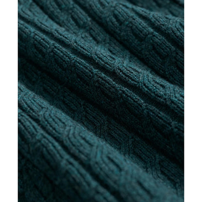 Cotton Mini-Cable Polo Cardigan
