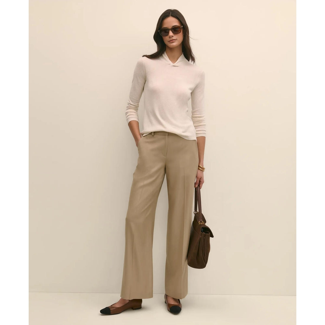 Silk Cashmere Twist Neck Sweater