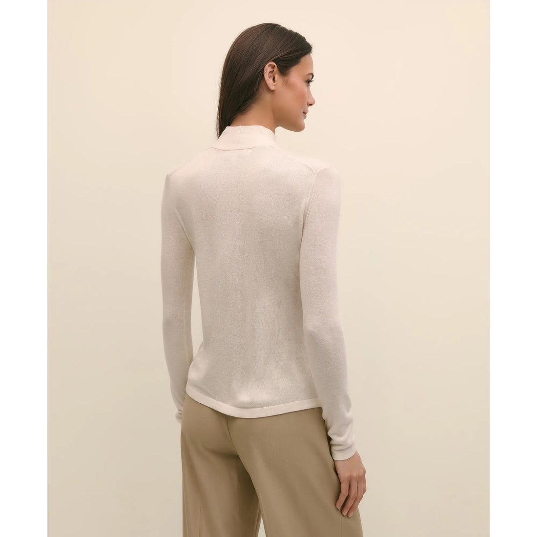 Silk Cashmere Twist Neck Sweater