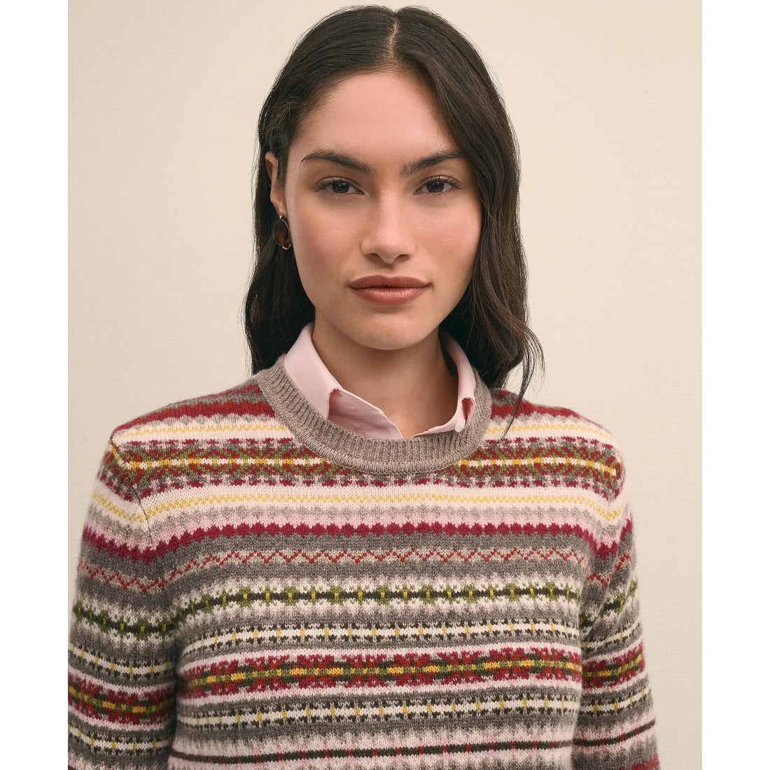 Lambswool Fair Isle Crewneck Sweater