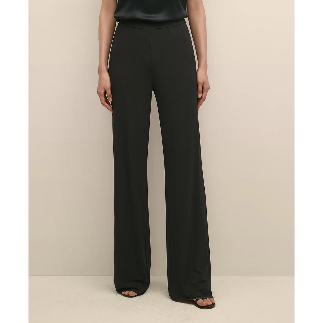 High-Waisted, Elastic Back Matte Jersey Pants