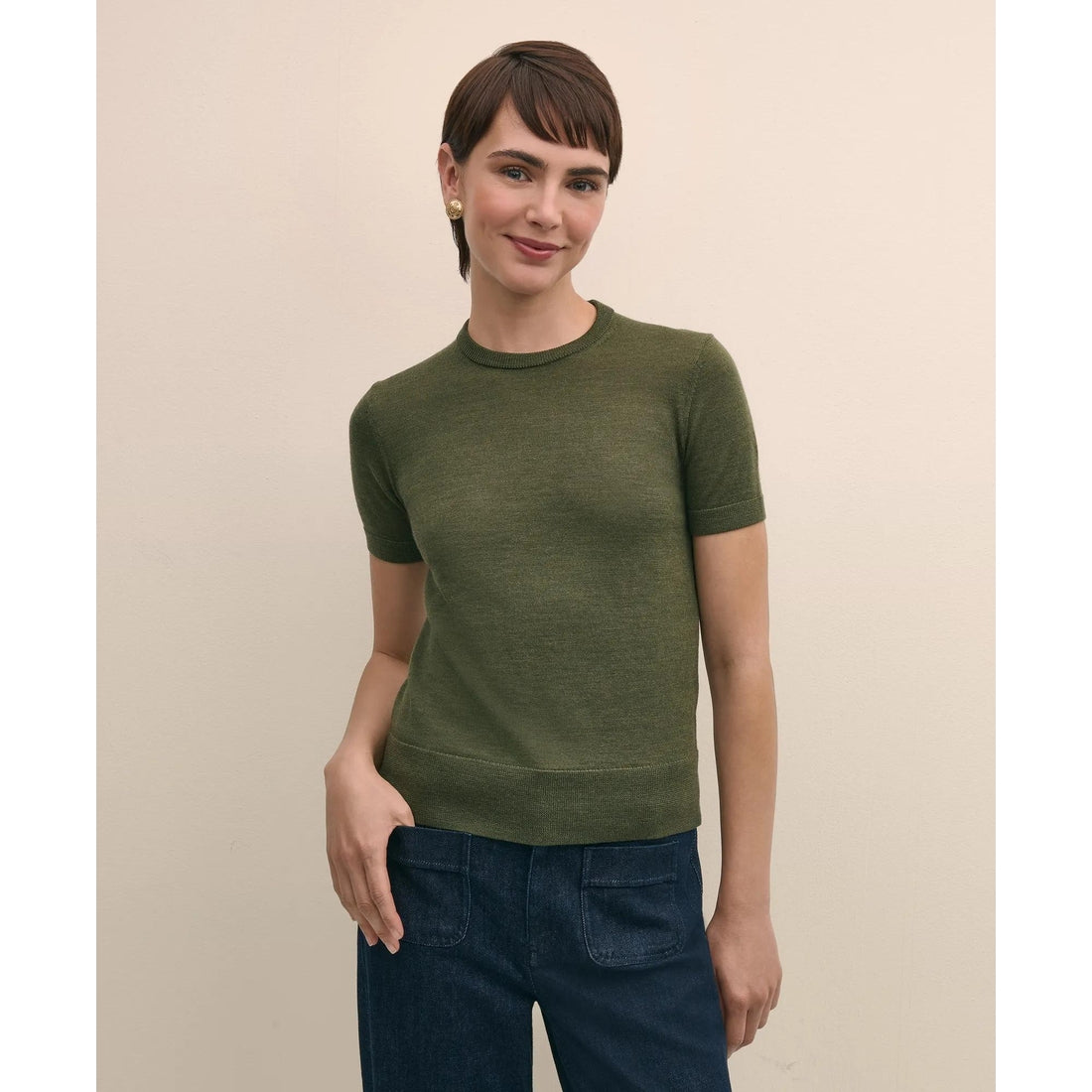 Ultimate Merino Wool Short-Sleeve Sweater Shell