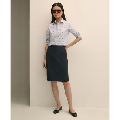 Cotton Poplin Pinstripe Embellished Shirt