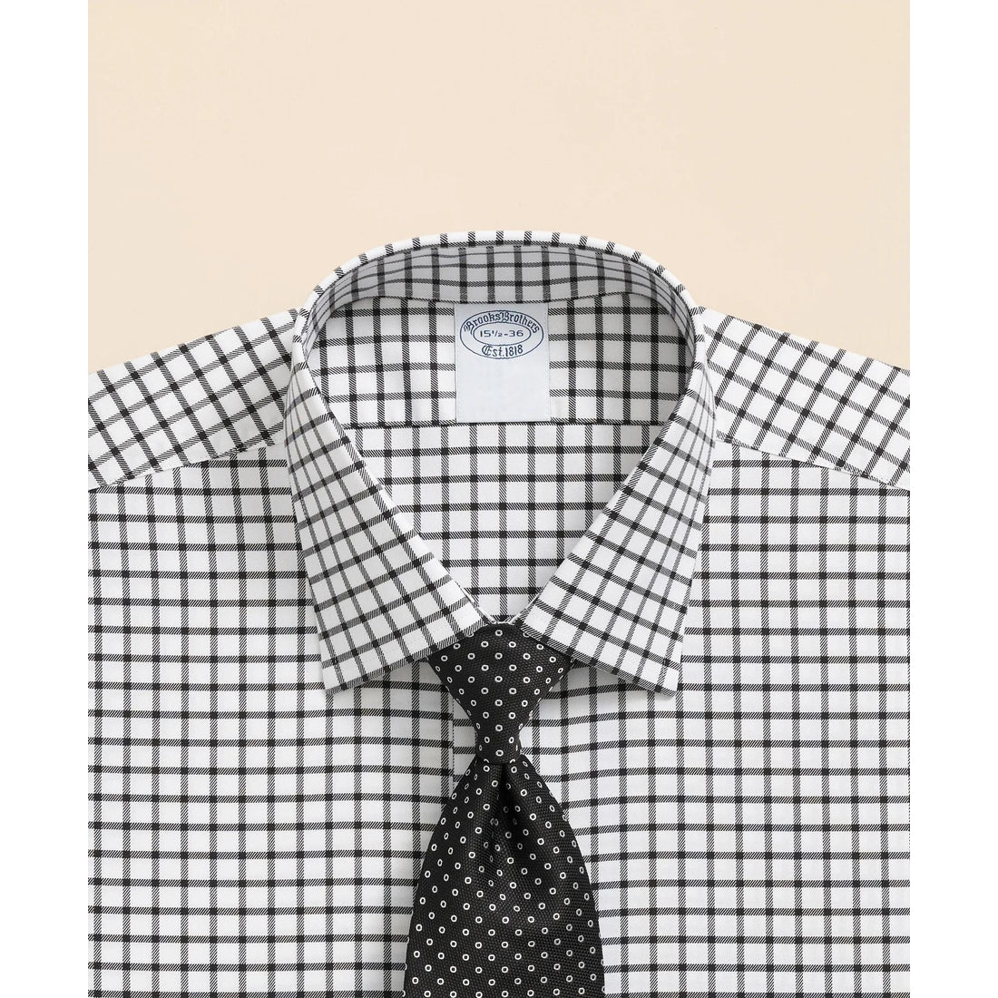 Stretch Supima Cotton Non-Iron Twill Ainsley Collar, Windowpane Dress Shirt