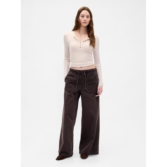 Women's Mid Rise Easy Baggy Pants