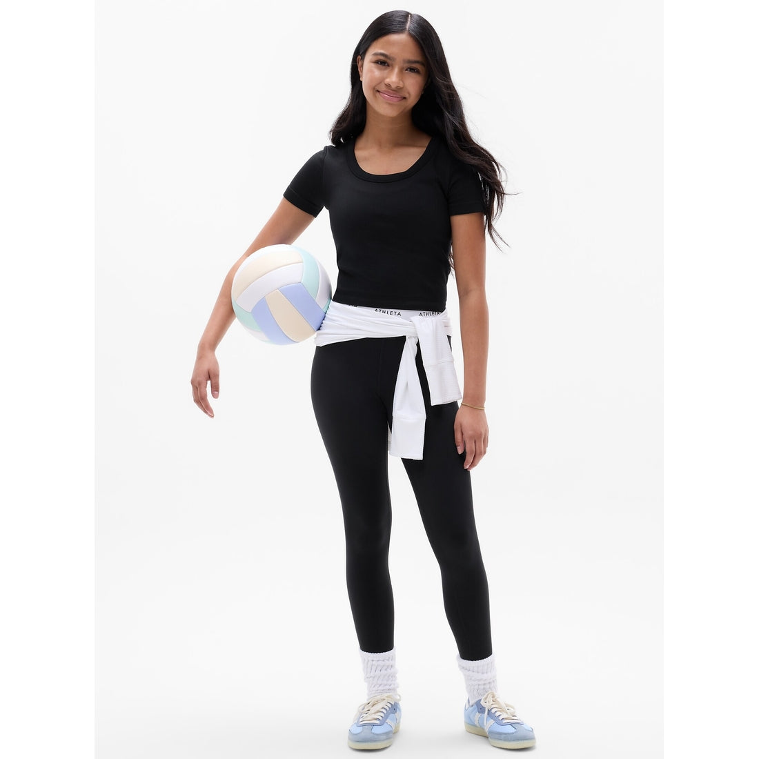 Athleta Girl Rise Above Rib Scoop Tee