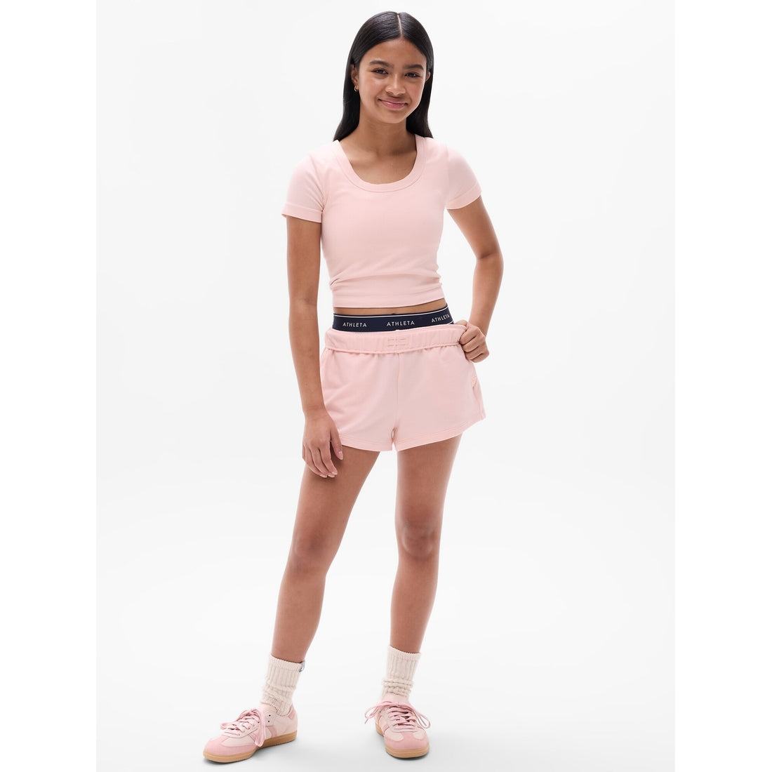 Athleta Girl Rise Above Rib Scoop Tee