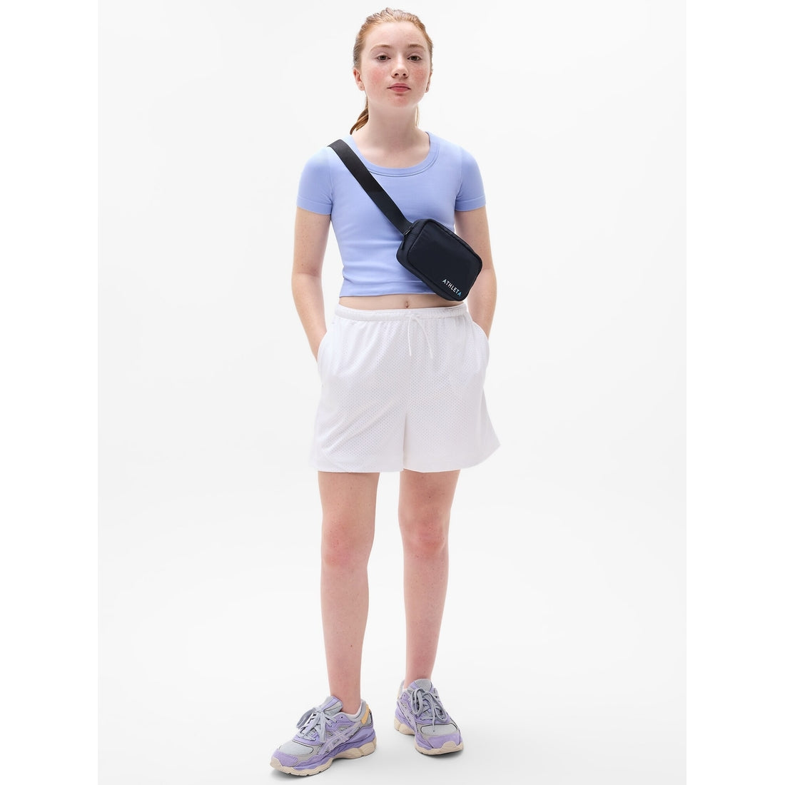 Athleta Girl Rise Above Rib Scoop Tee