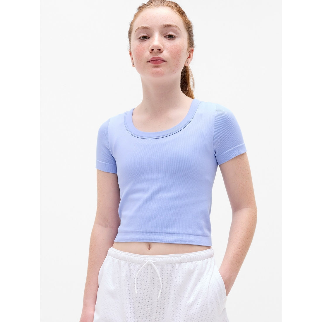 Athleta Girl Rise Above Rib Scoop Tee