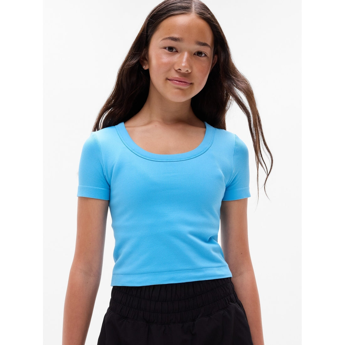 Athleta Girl Rise Above Rib Scoop Tee