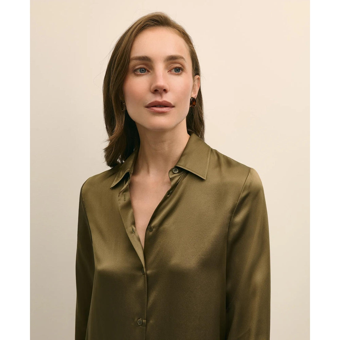 Relaxed Fit Silk Charmeuse Blouse