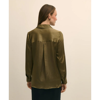 Relaxed Fit Silk Charmeuse Blouse
