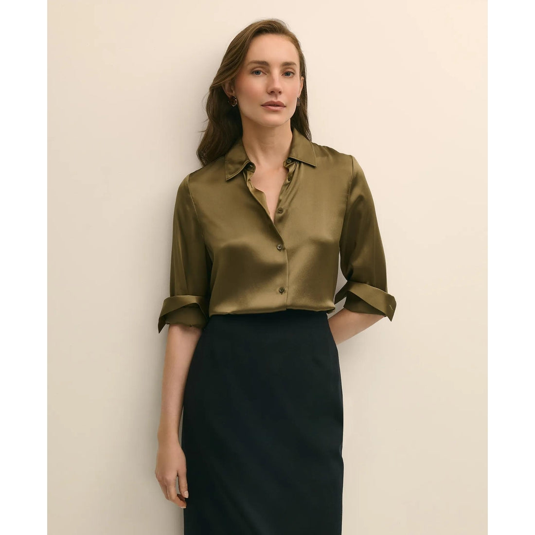 Relaxed Fit Silk Charmeuse Blouse