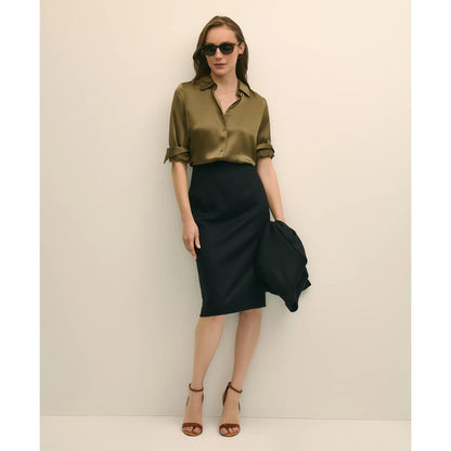 Relaxed Fit Silk Charmeuse Blouse