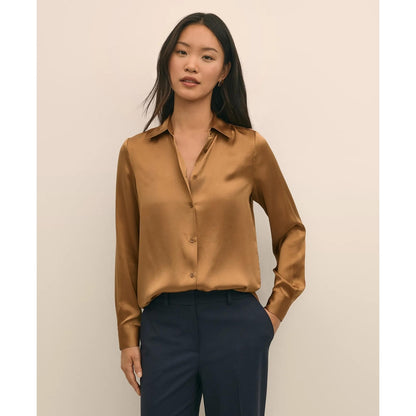 Relaxed Fit Silk Charmeuse Blouse