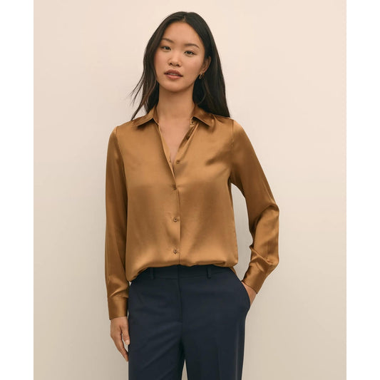 Relaxed Fit Silk Charmeuse Blouse