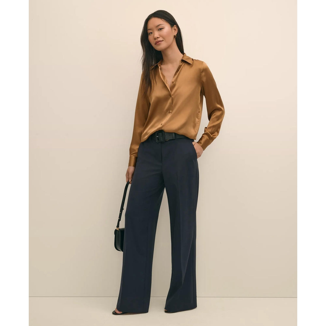 Relaxed Fit Silk Charmeuse Blouse